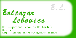 baltazar lebovics business card